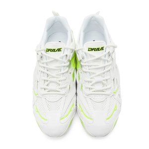 BALENCIAGA Off-White and Yellow Drive Sneakers - size 8